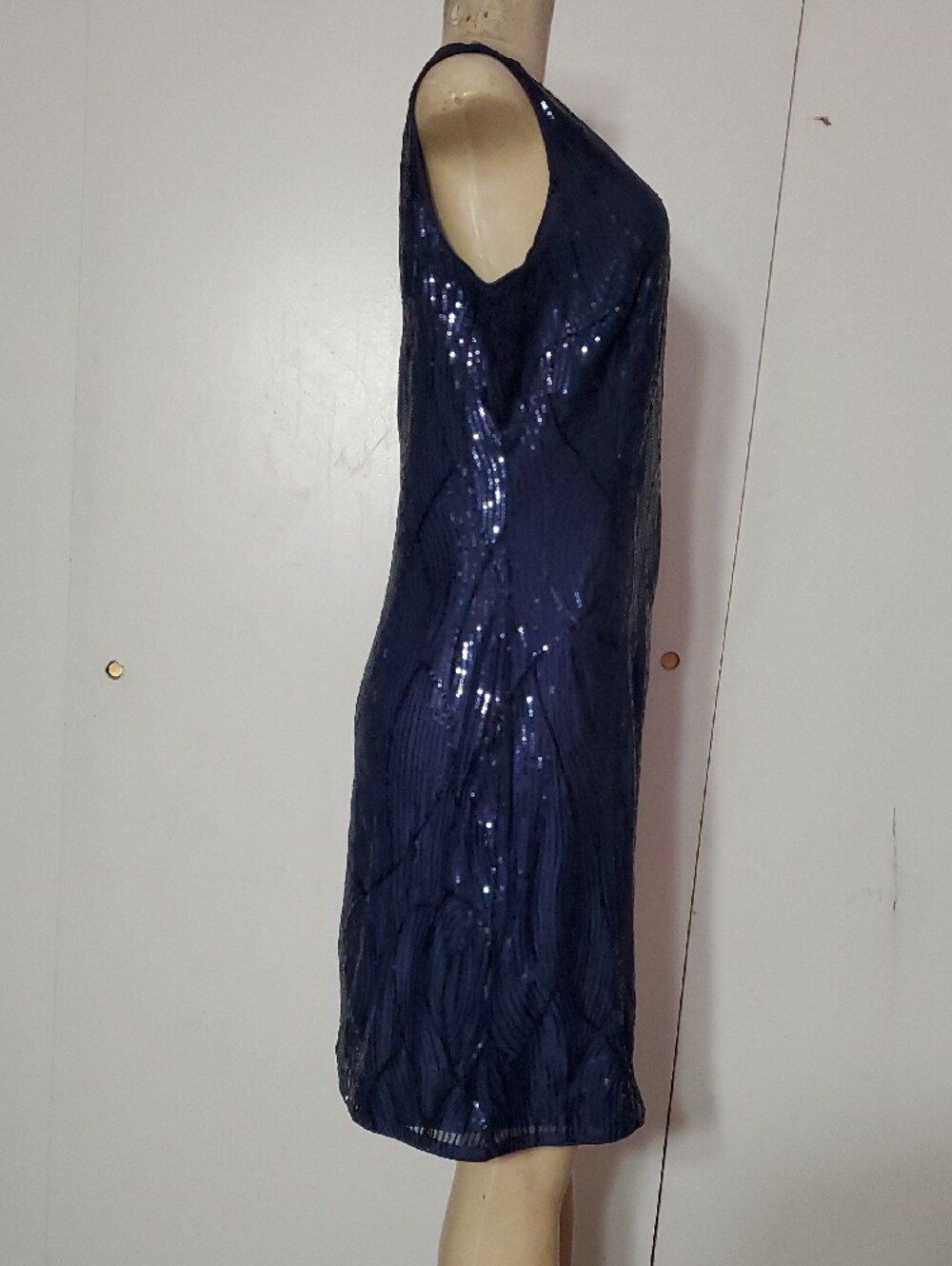 Grace Karin Navy Blue Sequin Sleeveless Midi Dress - Picture 3 of 9